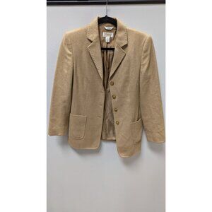 Talbots Petites Light Brown Camel Hair Blazer Jacket